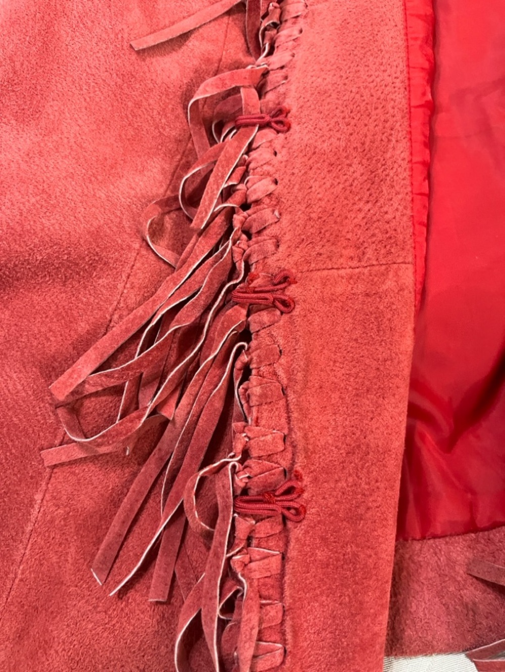 Dialogue Fringe Light Rust  Suede Leather Jacket 2X - Picture 6 of 9